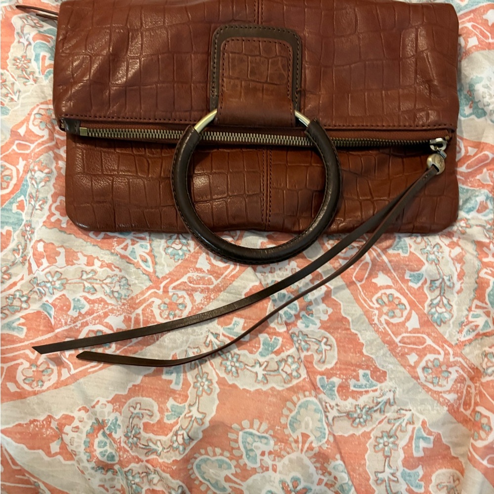 HOBO Crocodile-Embossed Clutch